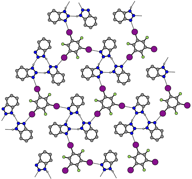 crystal contacts for trifluoro-tribromo-benzene